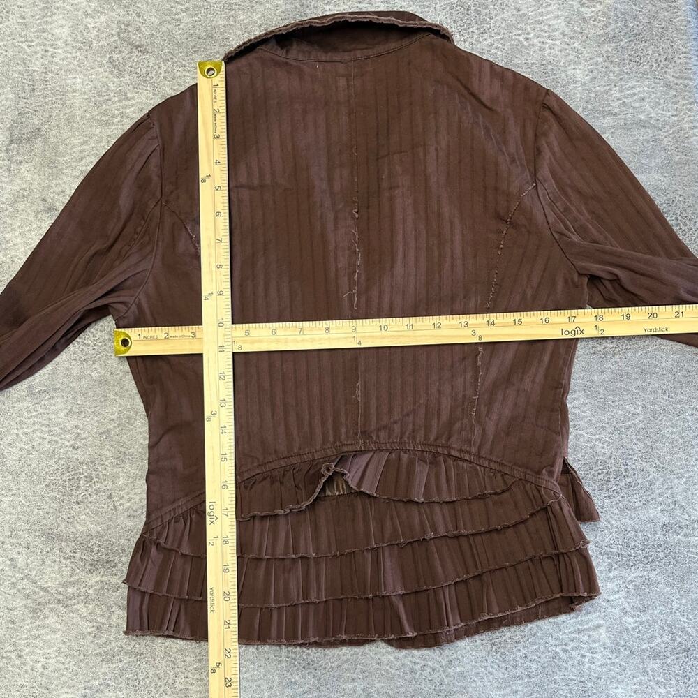 Y2k 6 Degrees Pinstripe Ruffled Jacket - Picture 7 of 7